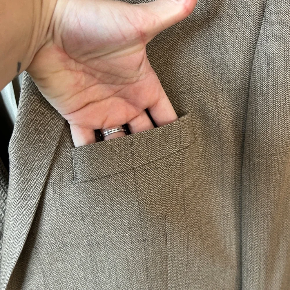 Ralph by Ralph Lauren Mens Blazer Tan Two Button‎ Classic Fit Business  Preppy